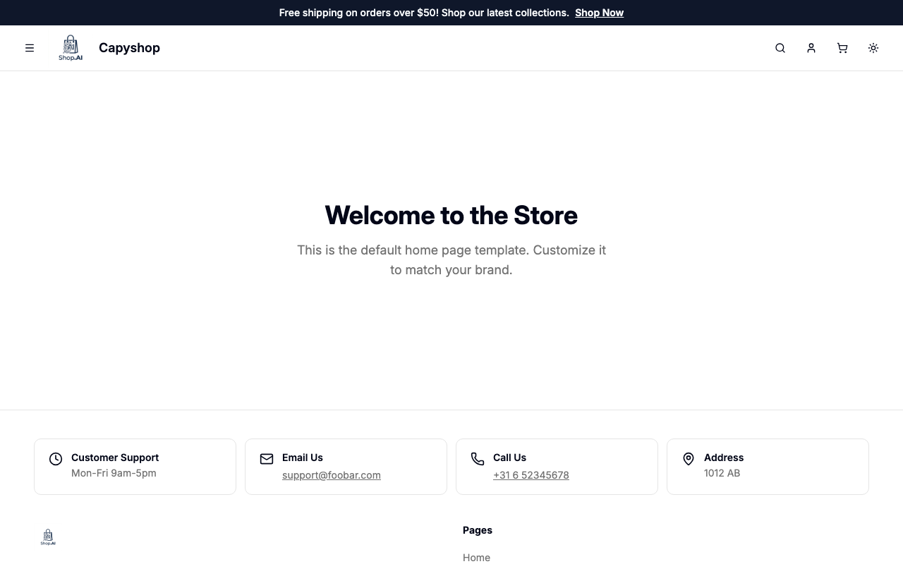 Storefront banner