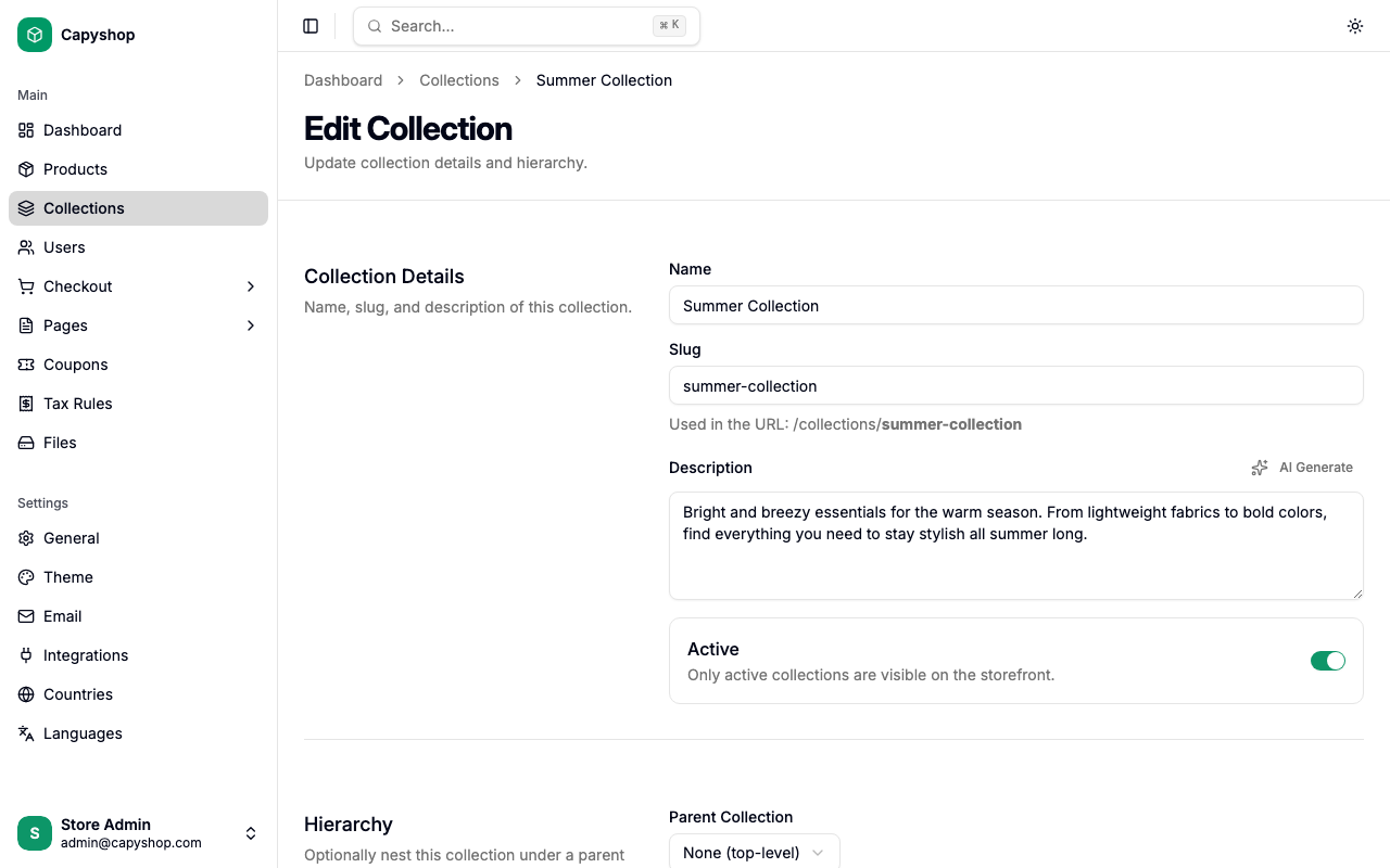 Edit collection