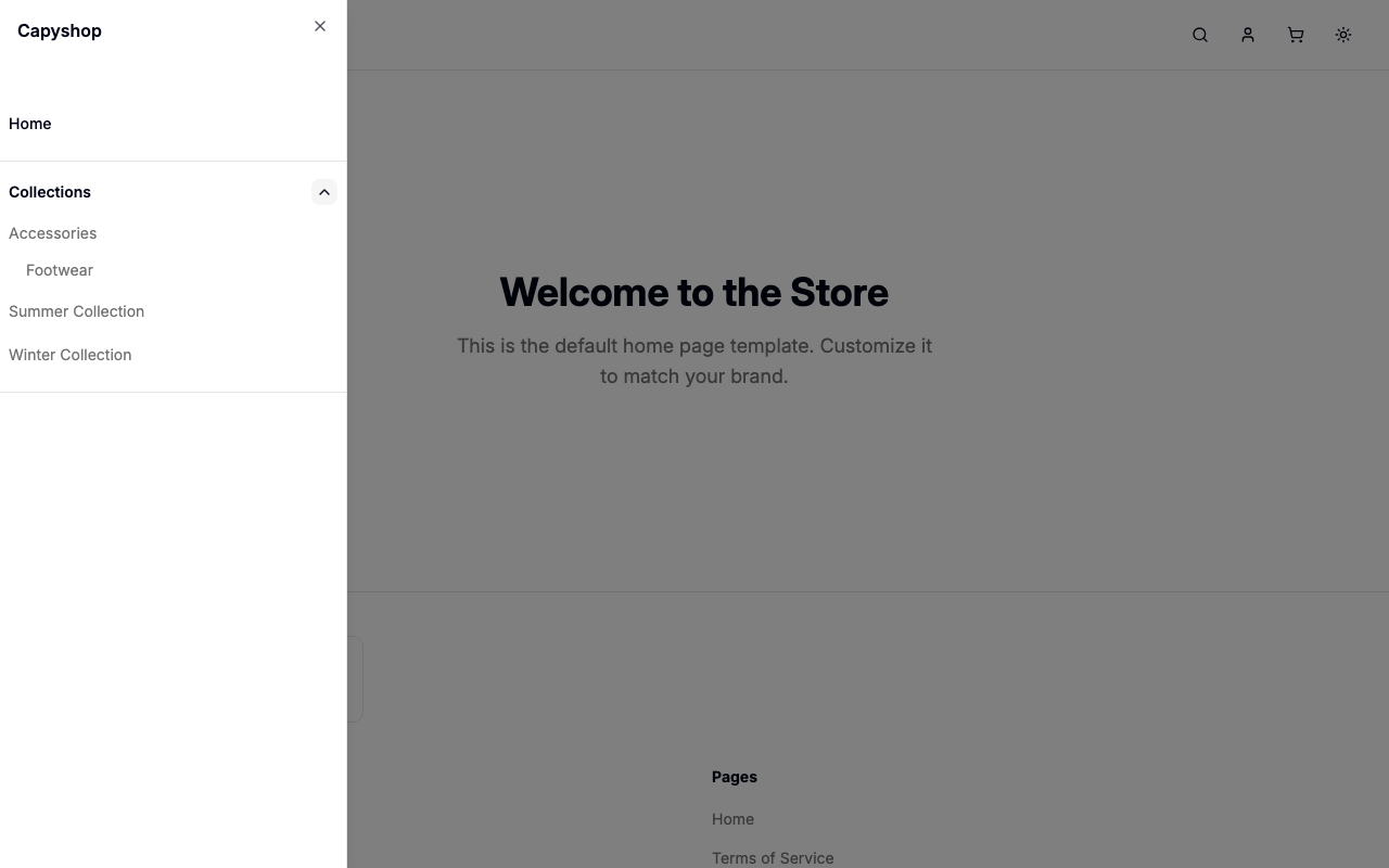 Navigation menu — desktop