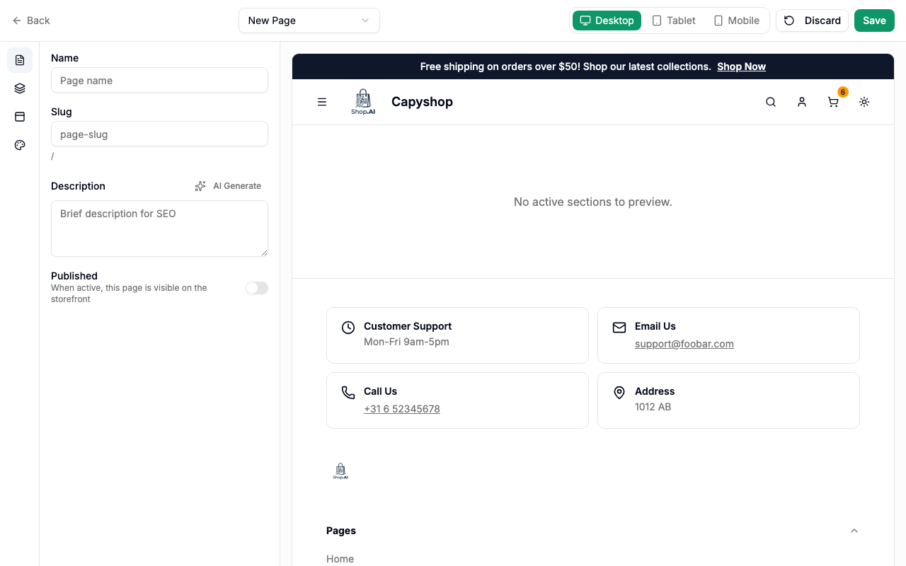 Metadata panel