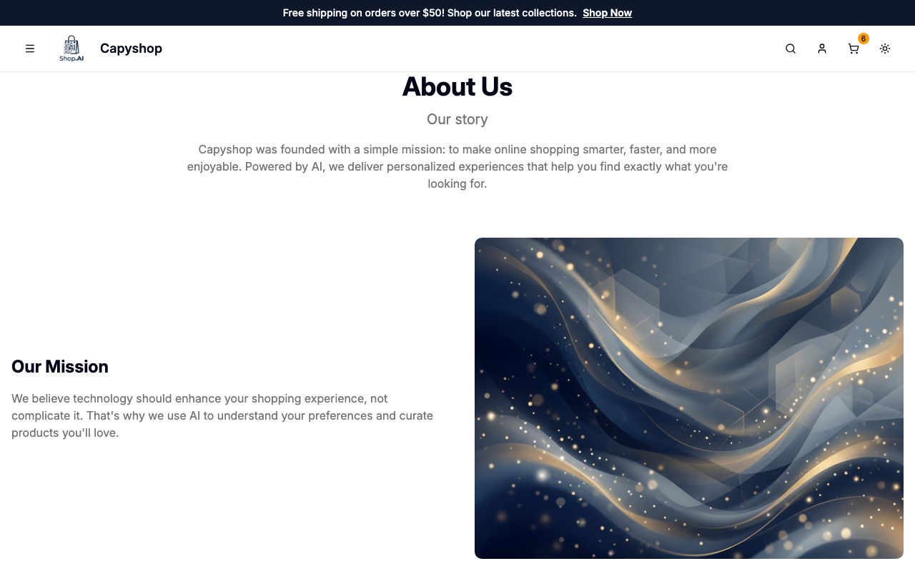 Storefront custom page