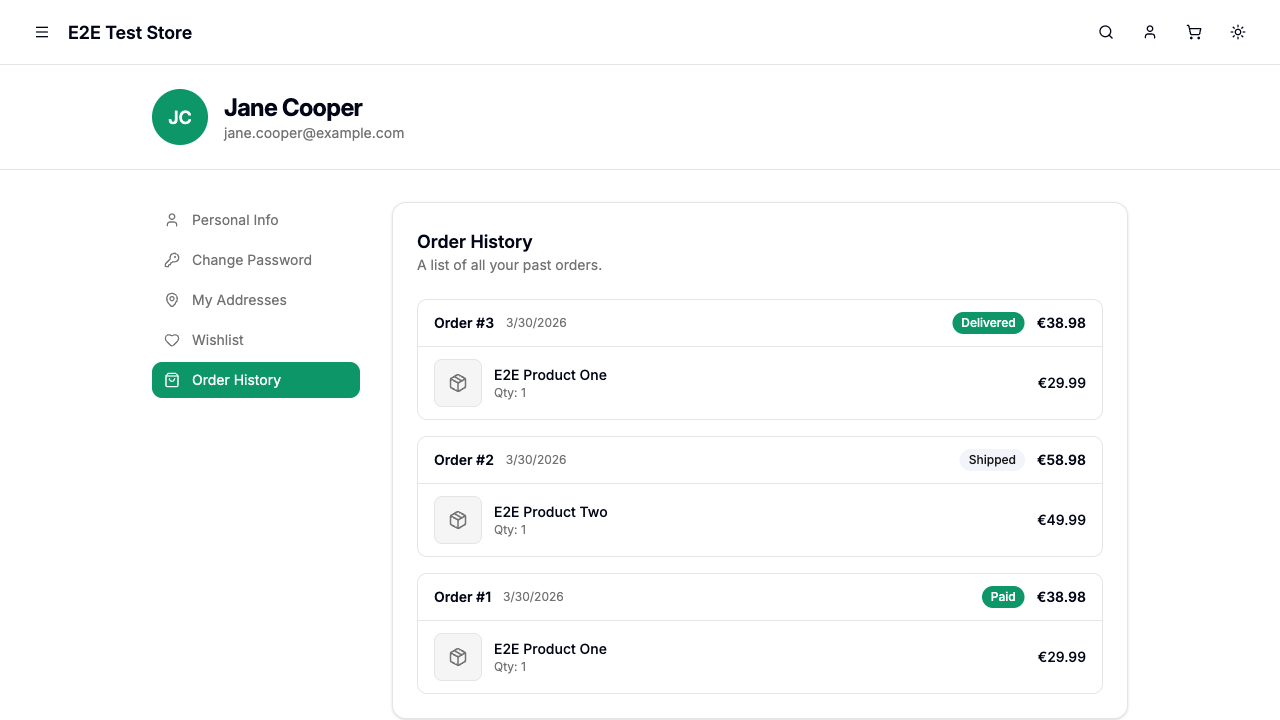 Order history
